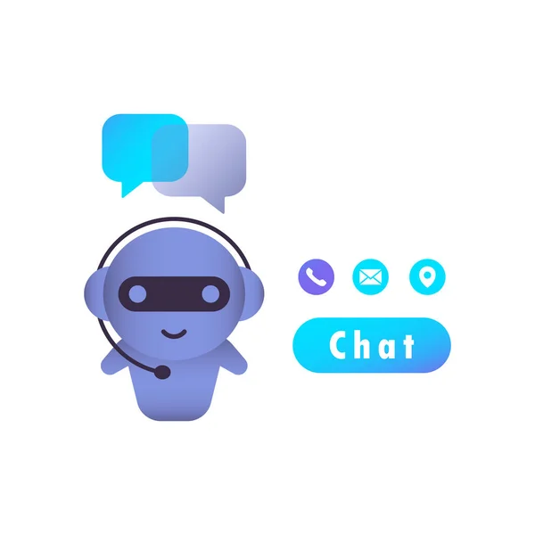 Chatbot Illustration Dialog Meddelande Vektor Isolerad Vit Bakgrund Eps — Stock vektor