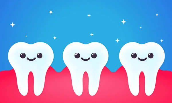 Ilustração Dentes Saudáveis Conceito Cuidados Dentários Vetor Fundo Isolado Eps — Vetor de Stock