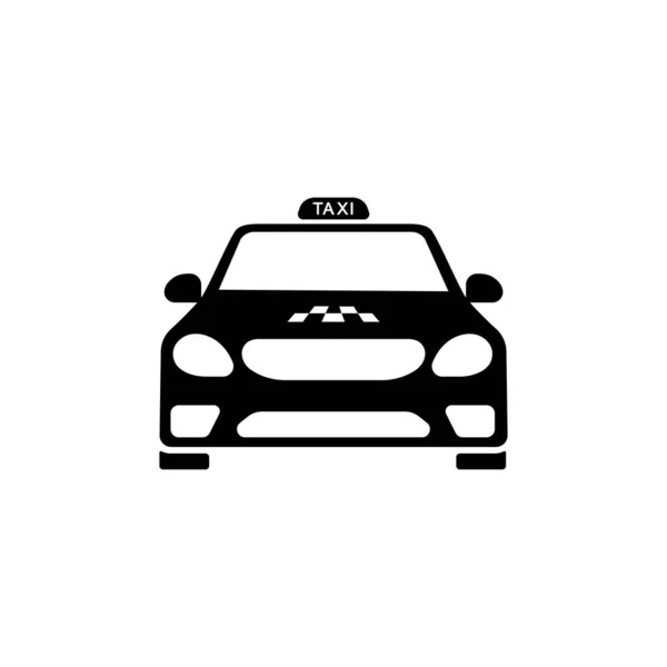 Icono Coche Taxi Negro Plantilla Diseño Vector Sobre Fondo Blanco — Vector de stock