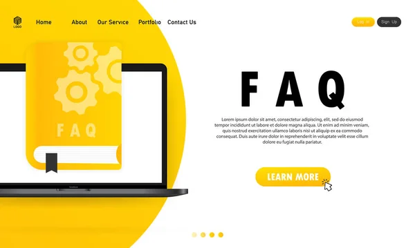 Concetto Guida Utente Faq Libro Pagina Web Banner Social Media — Vettoriale Stock