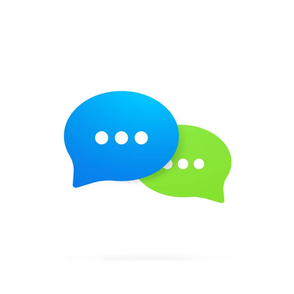 Ikon Pesan Dalam Desain Datar Komunikasi Percakapan Tanda Obrolan Vektor - Stok Vektor