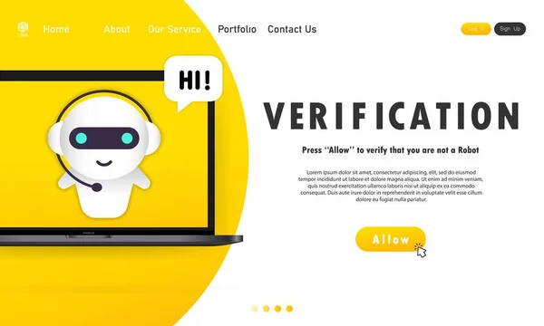 笔记本电脑显示横幅上的验证 数据访问和用户体验抽象概念 — 图库矢量图片