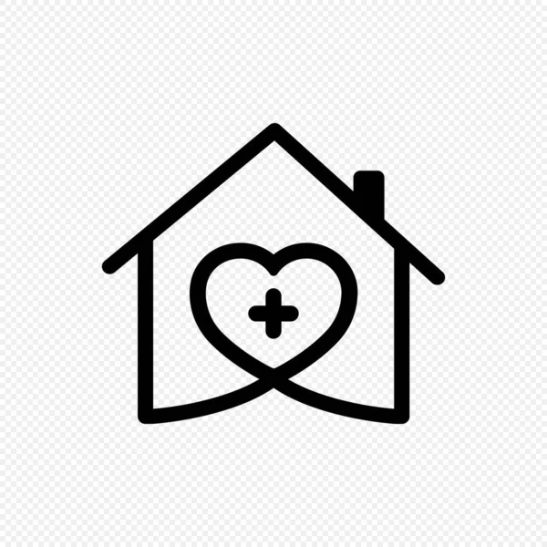 Ikon Home Care Logo Rumah Medis - Stok Vektor