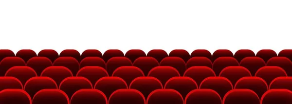 Cinema Auditorium Screen Red Seats Movie Time — Stock Vector