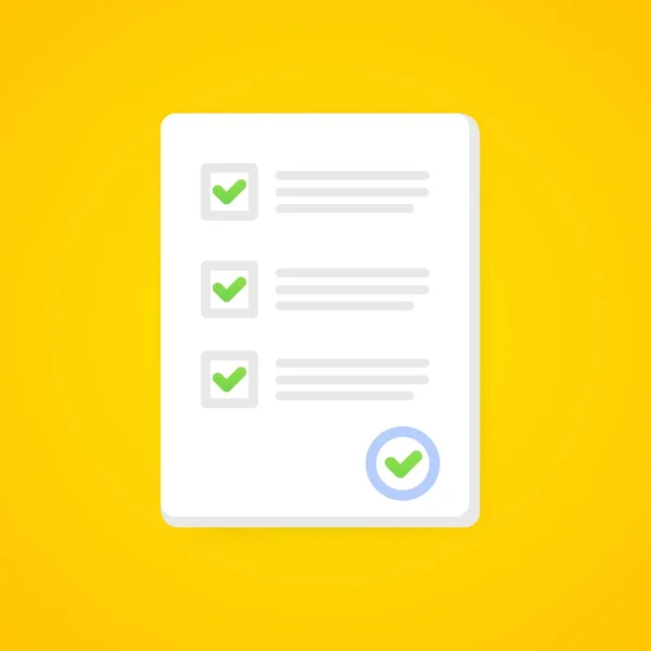 Survey Exam Form Paper Answer Checklist Quiz Evaluation Success Results — Stock Vector