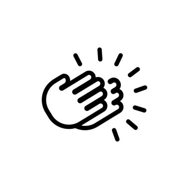 Clapping Hands icon. Thank you sign mockup, sticker template. clipart