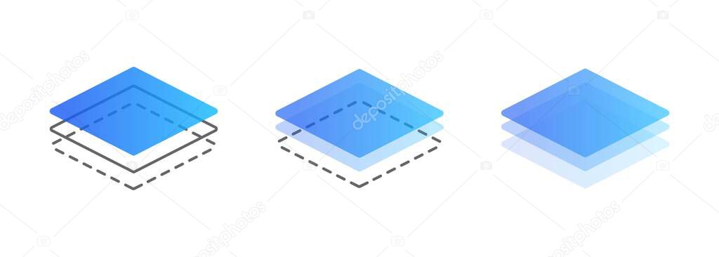 Layer line icon set. Layout sign.