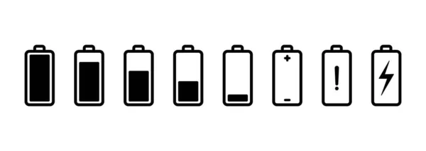Batterie Avec Différents Niveaux Icônes Charge Ensemble Eps Vectoriel — Image vectorielle