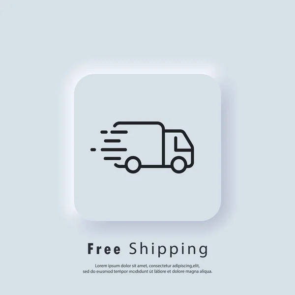 Free Shipping Icon Free Delivery Badge Truck Vector Icon Neumorphic — Stock Vector