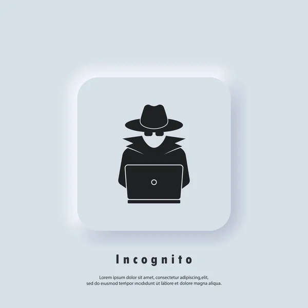 Een Incognito Icoon Incognito Logo Blader Onder Vier Ogen Spion — Stockvector