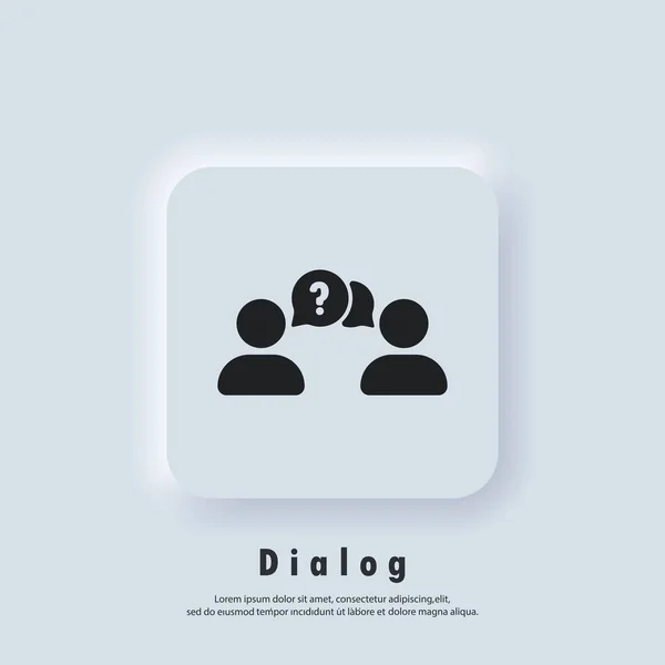 Icône Chat Icône Dialogue Demandez Icon Faq Les Gens Parlent — Image vectorielle