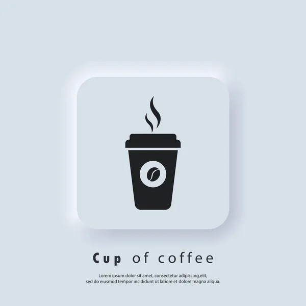 Logo Des Cafés Heiße Kaffeetasse Ikone Einweg Kaffeetassen Symbol Mit — Stockvektor