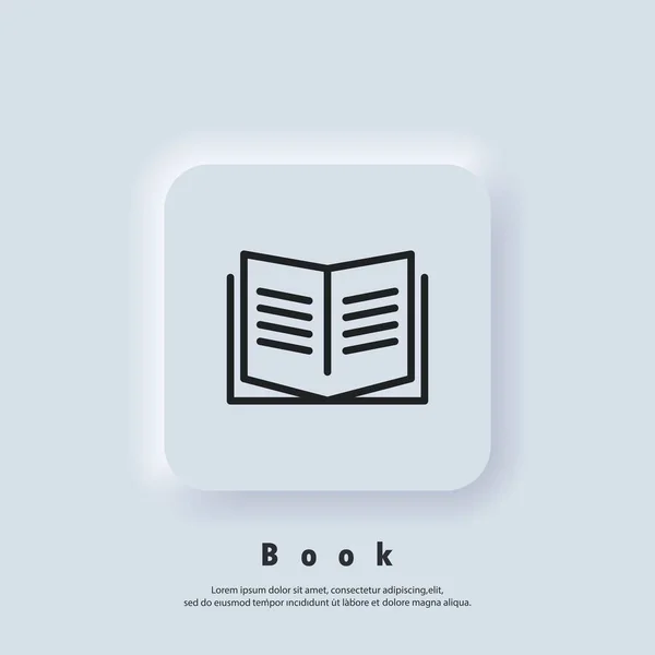 Ikona Książki Logo Książki Otwórz Książkę Ikona Linii Czytania Logo — Wektor stockowy