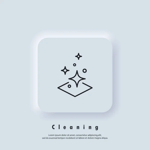 洗浄アイコンが簡単 表面のロゴをきれいに 掃除のロゴ ベクトル Uiアイコン 新変調Ui Uxホワイトユーザーインターフェイスのウェブボタン 新変則主義 — ストックベクタ