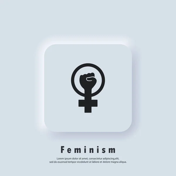 Logo Féministe Icône Puissance Fille Main Femme Avec Poing Symbole — Image vectorielle