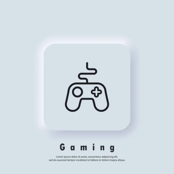 Game Console Logo Game Controller Line Icon Joystick Icons Gamepad — Stock Vector