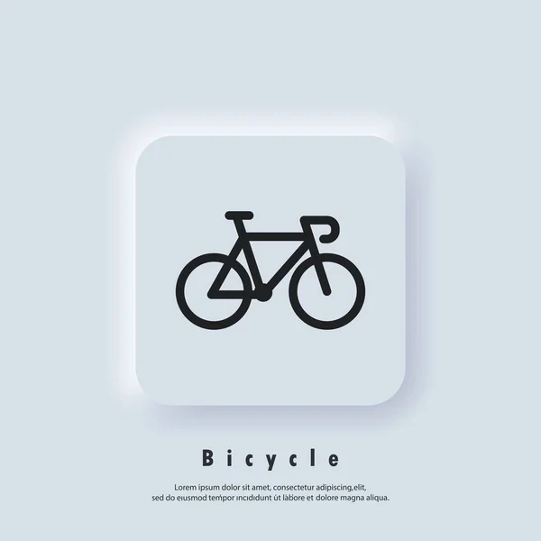 Εικονίδιο Ποδηλασία Ποδήλατο Λογότυπο Bycicle Βέκτορ Εικονίδιο Neumorphic Λευκό Κουμπί — Διανυσματικό Αρχείο