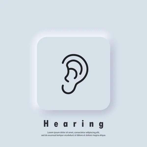 Εικόνα Αυτιού Λογότυπο Ακοής Αυτί Σύμβολο Ακοής Βέκτορ Εικονίδιο Neumorphic — Διανυσματικό Αρχείο