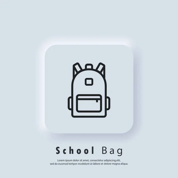 Σακίδιο Εικονίδιο Σάκου Εικονίδιο Σχολική Τσάντα Πίσω Στο Σχολείο Βέκτορ — Διανυσματικό Αρχείο