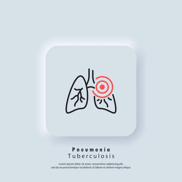 Pulmones Icono Neumonía Asma Tuberculosis Inflamatorio Los Pulmones Vector Icono — Vector de stock