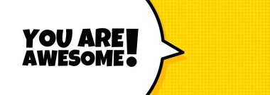 Konuşma baloncuğu afişi. Harika bir metinsin. Hoparlör. İş, pazarlama ve reklam için. İzole edilmiş arkaplanda vektör. EPS 10.