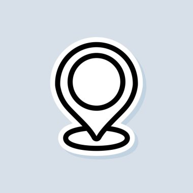 Lokasyon iğnesi, depo noktası. Yerel pazarlama e-ticaret kampanyası stratejisi. GPS konumu. Harita iğne simgesi. İzole edilmiş arkaplanda vektör. EPS 10.