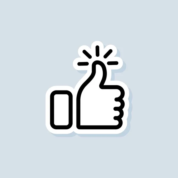 Pulgar Encima Pegatina Como Icono Mano Como Signo Redes Sociales — Vector de stock