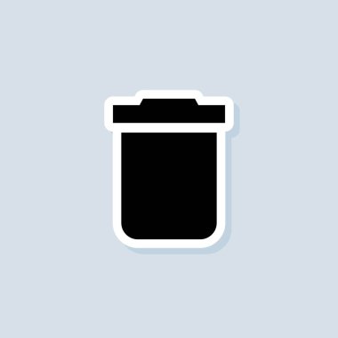 Çöp kutusu etiketi. Silme düğmesi. Çöp sepeti. İzole edilmiş arkaplanda vektör. EPS 10.