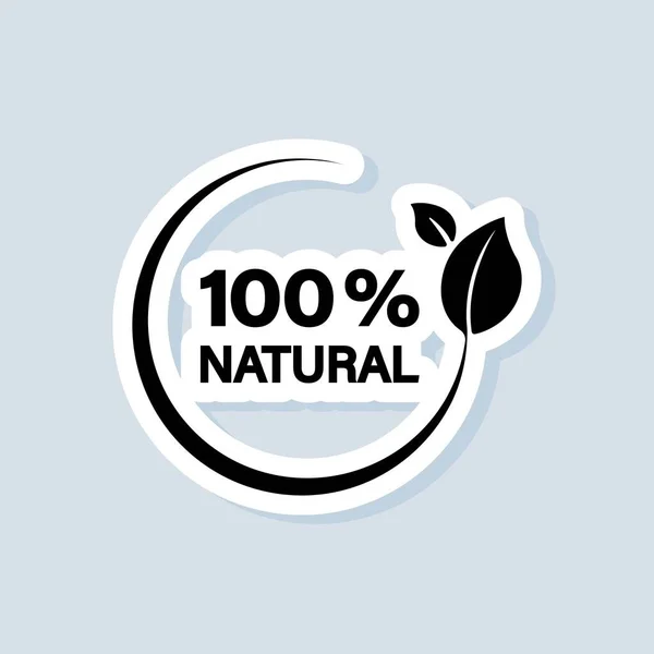 Organic Foods Sticker 100 Percent Natural Icon Organic Sign Vector — Stock Vector