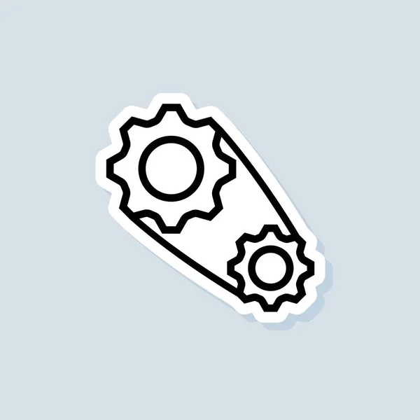 Account Instellingen Sticker Een Tandwielpictogram Gear Instellingen Pictogrammen Cogwheel Logo — Stockvector