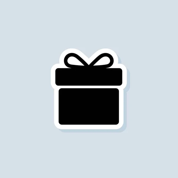 Gift Sticker Gift Box Icon Present Anniversary Birthday Christmas New — Stock Vector