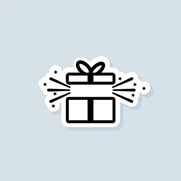 Gift Box Sticker Party Celebration Concept Giftbox Icon Surprise Birthday — Stock Vector