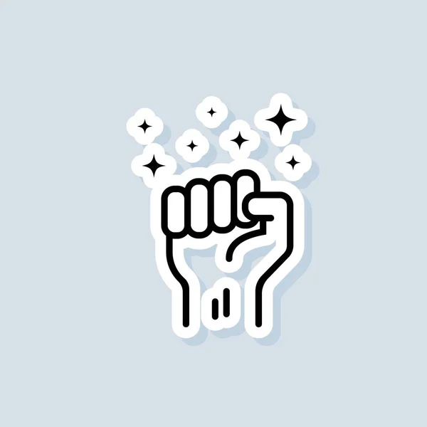 Stiker Motivasi Tinju Atas Sukses Konsep Yang Kuat Tinju Tangan - Stok Vektor