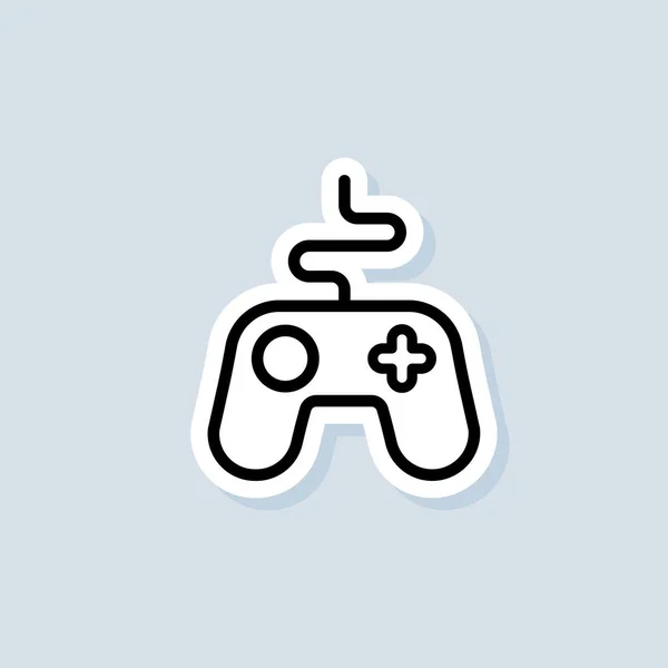 Adesivo Controlador Jogo Logotipo Ícone Vector Ícone Linha Console Jogo — Vetor de Stock