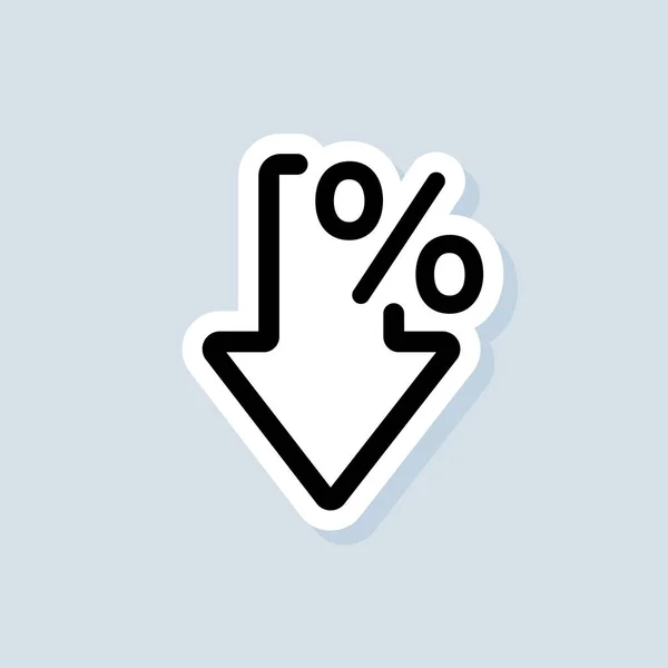 Percent Arrow Sticker Logo Icon Vector Growth Reduction Discount Vector — Stock Vector