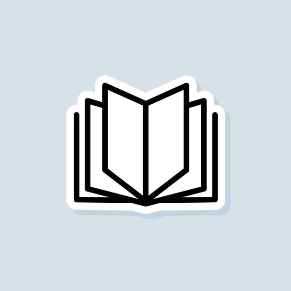 Открытая Книга Книжная Наклейка Логотип Икона Вектор Reference Line Icon — стоковый вектор