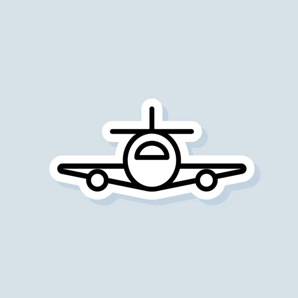 Etiqueta Crachá Agência Viagens Logotipo Ícone Vector Avião Ícone Avião —  Vetores de Stock