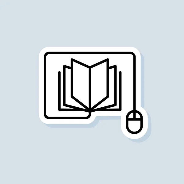 Curso Learning Casa Line Estudar Logotipo Ícone Adesivo Vector Educação — Vetor de Stock