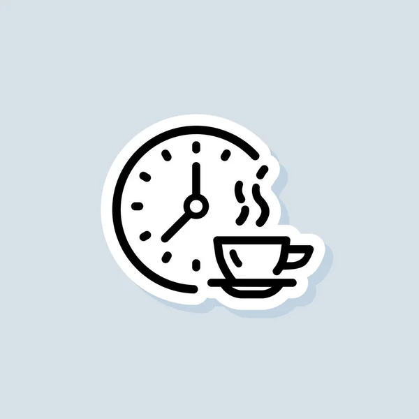 Yemek Etiketi Logo Ikon Zamanı Vektör Yemek Ikonu Kırıyor Zaman — Stok Vektör