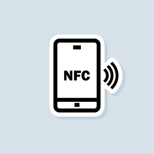 用智能手机贴纸付款 非接触式支付图标 Nfc图标 无线支付 无连接的无现金支付 孤立背景下的向量 Eps — 图库矢量图片