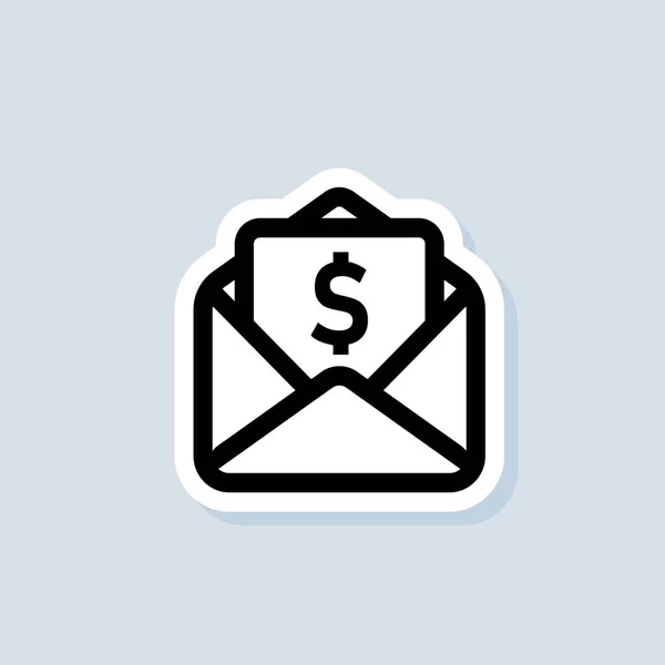 Mail Und Messaging Aufkleber Umschlag Mit Dolar Mail Icon Newsletter — Stockvektor