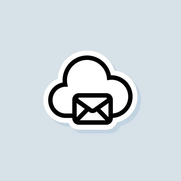 Mail Und Messaging Aufkleber Umschlag Mit Wolke Mail Icon Newsletter — Stockvektor