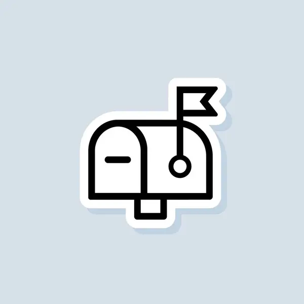 Pegatina Del Buzón Logo Del Boletín Sobre Iconos Correo Electrónico — Vector de stock