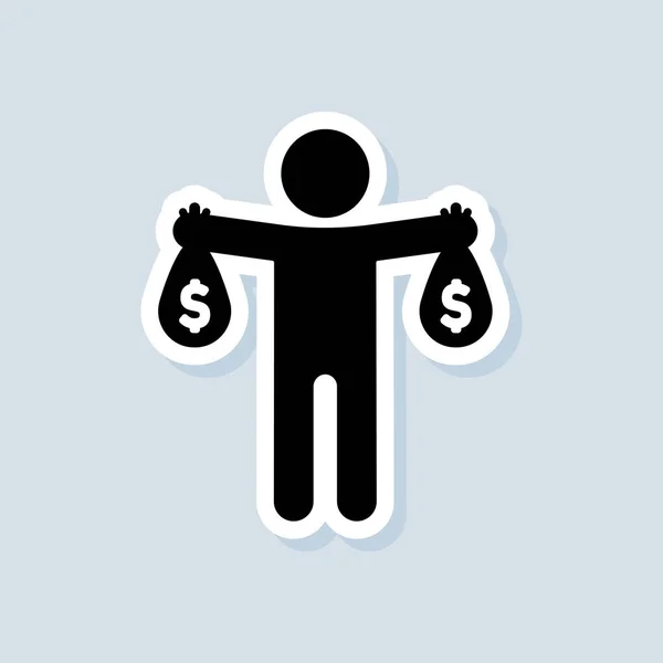 Επιτυχημένο Επαγγελματικό Αυτοκόλλητο Λογότυπο Επιχειρηματία Επιχειρηματίας Υπηρετεί Διάνυσμα Απομονωμένο Φόντο — Διανυσματικό Αρχείο