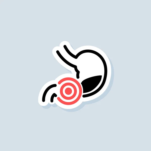 Стікери Стомахами Здорові Значки Шлунка Логотип Хворого Шлунка Знак Болю — стоковий вектор