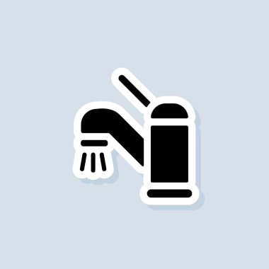 Musluk çıkartması. Musluk logosu. İzole edilmiş arkaplanda vektör. EPS 10.