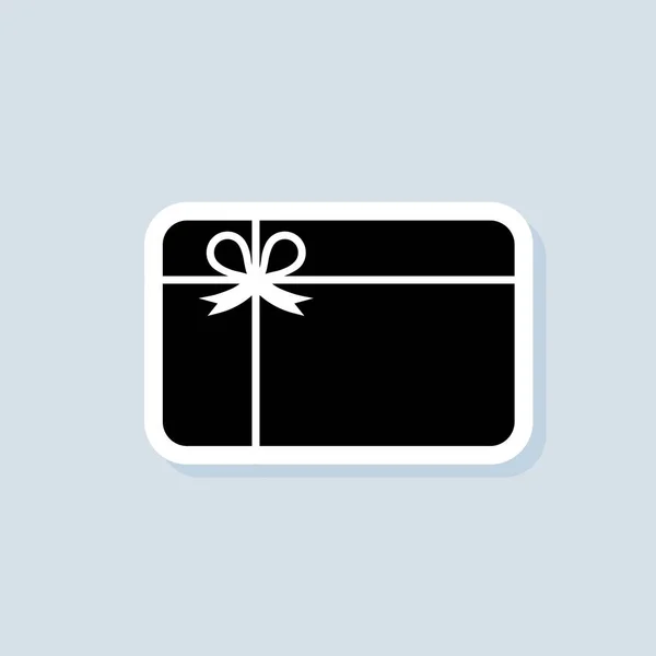 Gift Card Sticker Logo Design Black Symbol Vector Isolated Background — Stock Vector