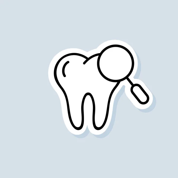 Dental Clinic Line Sticker Dentist Icon Dentistry Logo Stomatology Teeth — Stock Vector