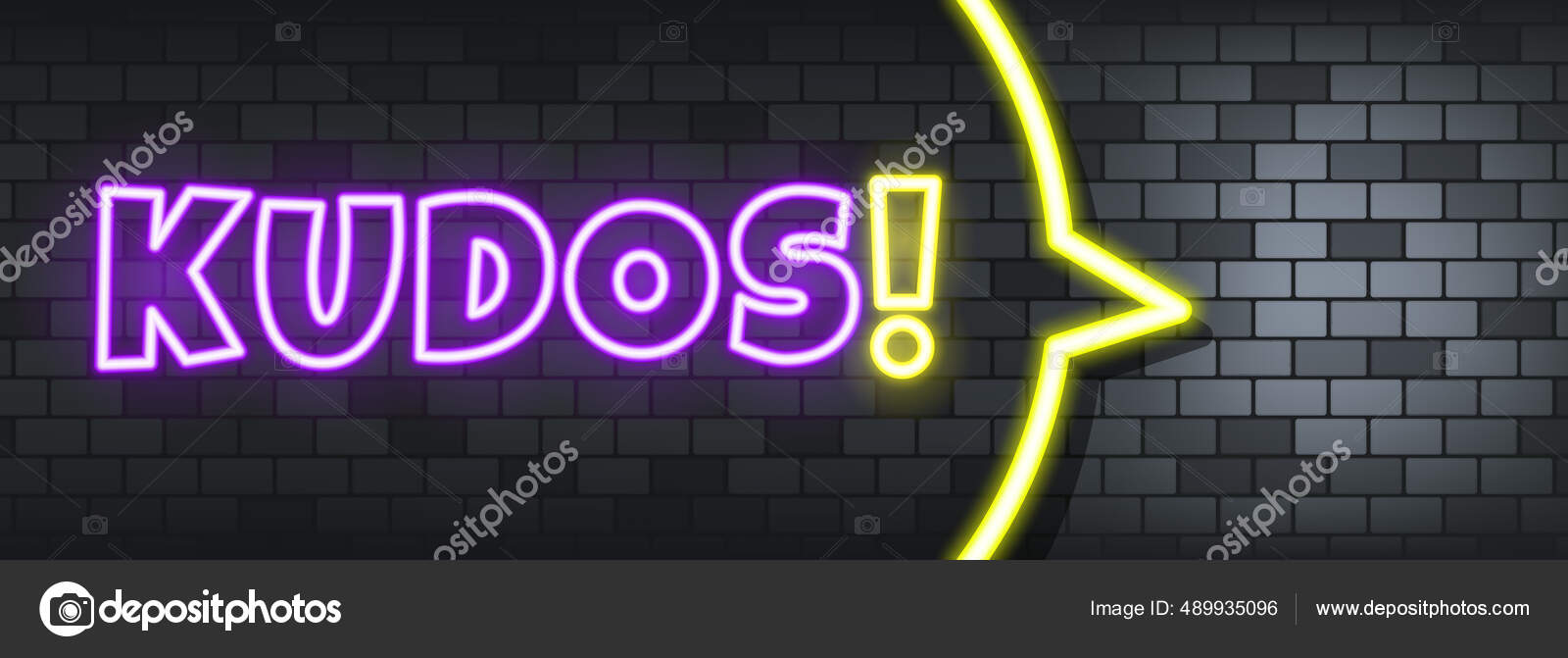 Kudos Neon Text Stone Background Kudos Business Marketing Advertising Vector Stock Vector Image