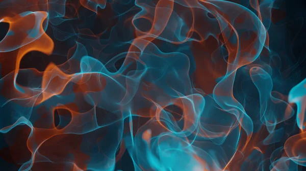 3 Boyutlu Görüntü Teal ve Turuncu Dalgalı Sıvı Arkaplan